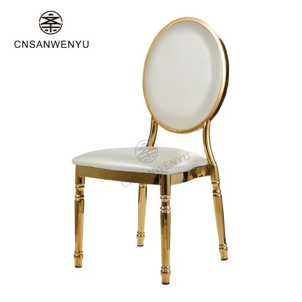 Wholesale Gold Plated Sun Banquet Chairs - Custom Round Back Event & Wedding Seating