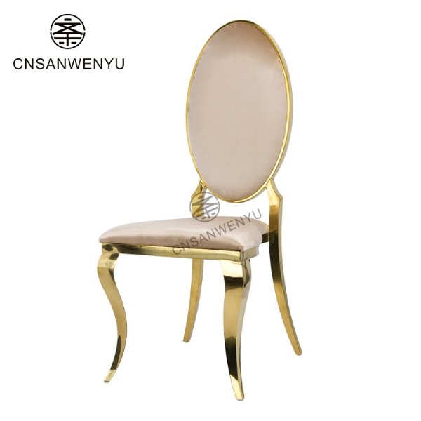 luxury champagne gold high back Stainless Steel Wedding Chairs Durable Event Seating for events