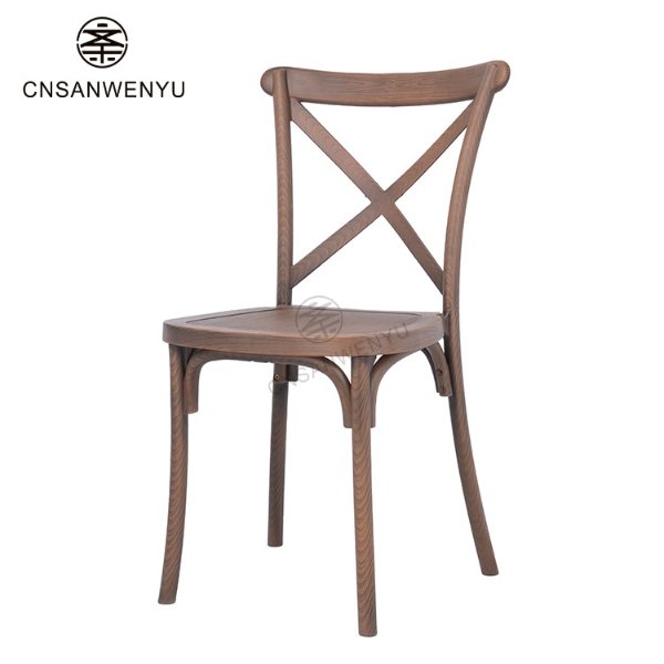 Luxury Wood Grain Plastic Wedding Chairs – Elegant & Weatherproof Seating for Events
