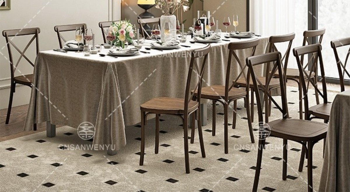 Stackable PP Wedding Chairs with Wood Finish – Durable Outdoor & Indoor Banquet Seating