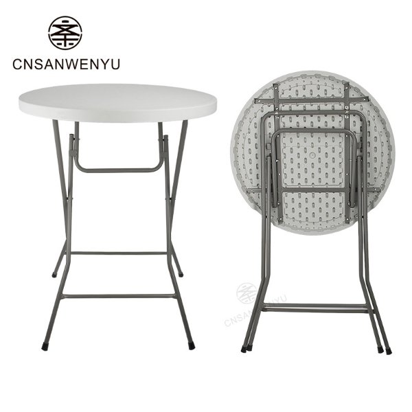 Wholesale White Folding Cocktail Tables | 3-Second Setup | 500lb Load Capacity for Weddings & Events