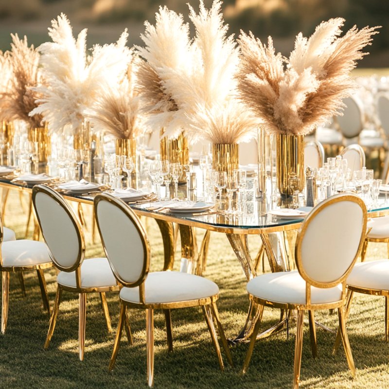 Stainless Steel Wedding Tables & Chairs | Luxury Banquet Furniture OEM Supplier