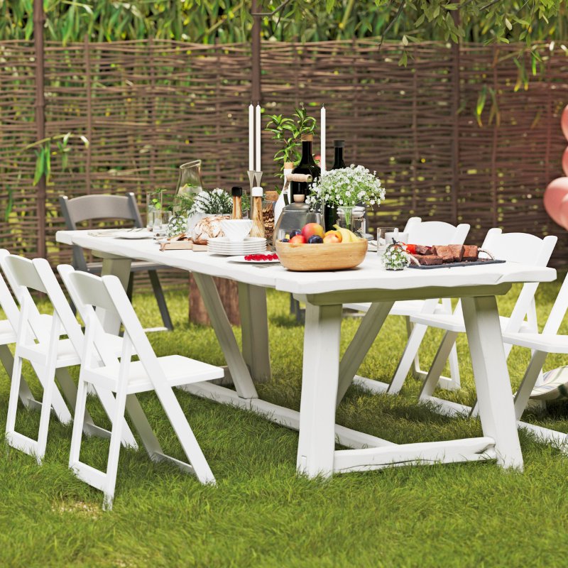 Outdoor Folding Banquet Tables & Chairs | Weatherproof Wedding Furniture OEM