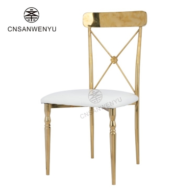 Wholesale Gold Stackable Cross Back Chairs | Hot-Selling Stainless Steel Banquet & Event Seating