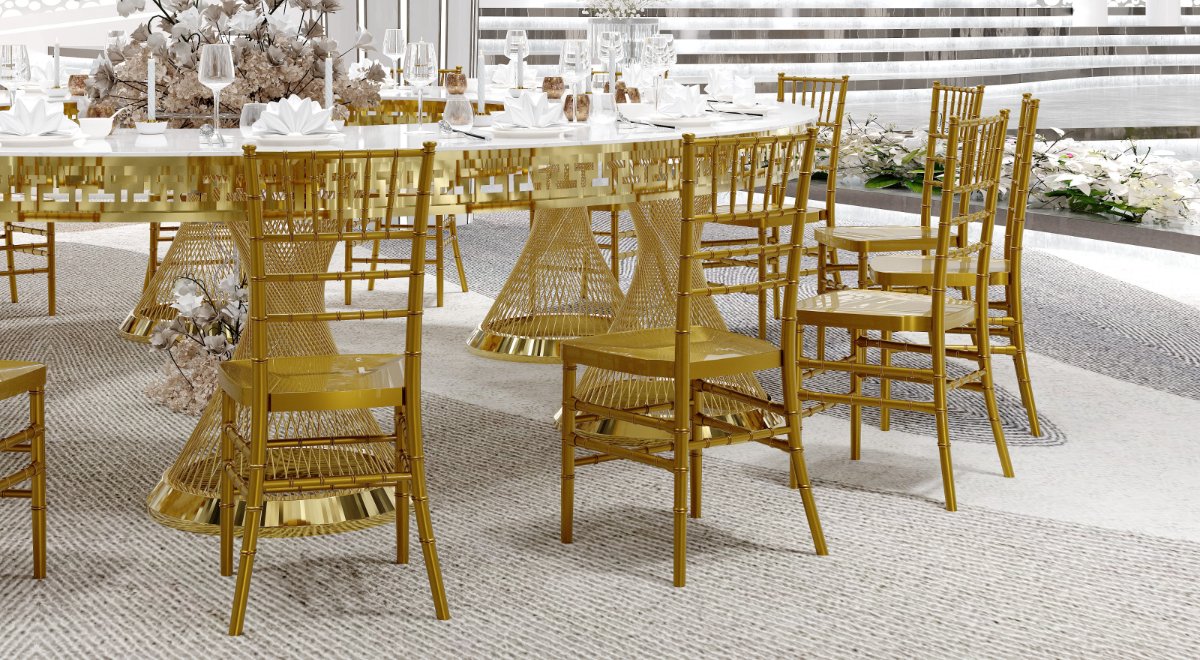 Metal Chiavari Banquet Chairs – Elegant, Durable, and Event-Ready