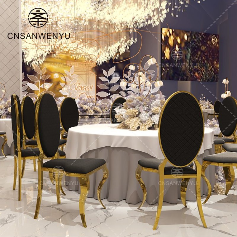 Black High Back Stainless Steel Chairs | Luxury Wedding & Banquet Seating OEM Supplier