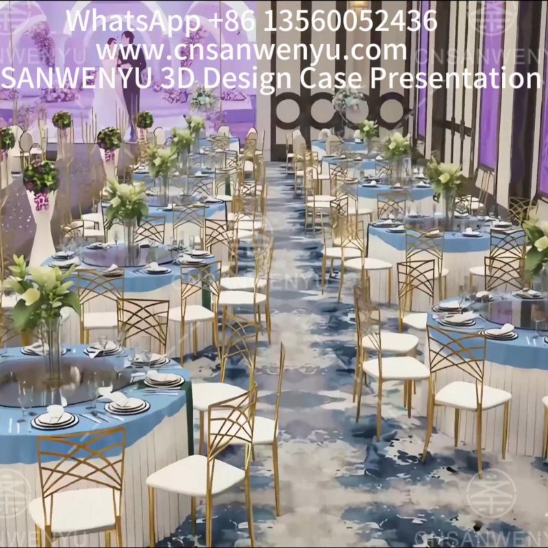 Transform Your Event Vision with 3D Layout Design | Stainless Steel Chairs & Wedding Banquet Setup ✨🎨**