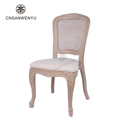 Wholesale European Rattan Back Upholstered Wood Grain PP Plastic Louis Chair – Modern French Style for Hotel Wedding Banquet Events